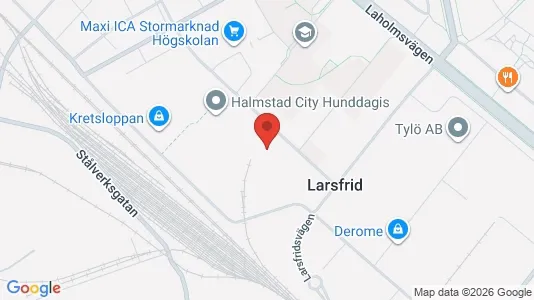 Lagerlokaler att hyra i Halmstad - kort over placeringen