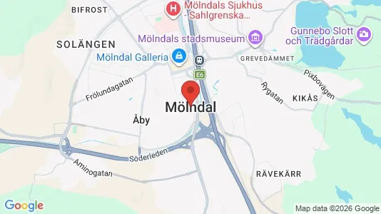 Kontorslokaler att hyra i Mölndal - kort over placeringen
