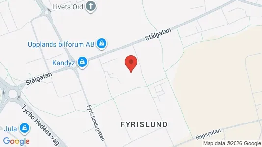 Industrilokaler att hyra i Uppsala - kort over placeringen