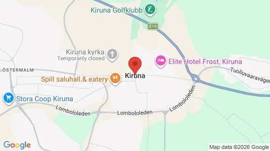 Butikslokaler att hyra i Kiruna - kort over placeringen