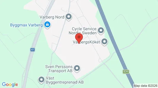 Lagerlokaler att hyra i Varberg - kort over placeringen
