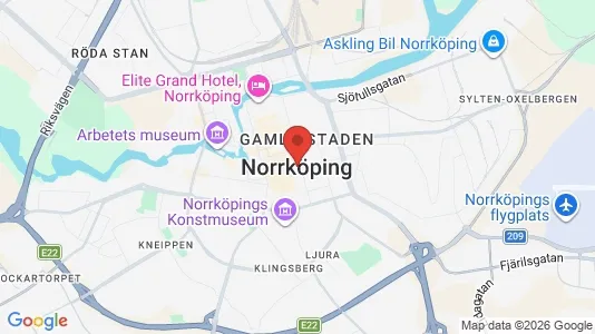 Industrilokaler att hyra i Norrköping - kort over placeringen