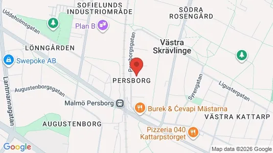 Lagerlokaler att hyra i Rosengård - kort over placeringen