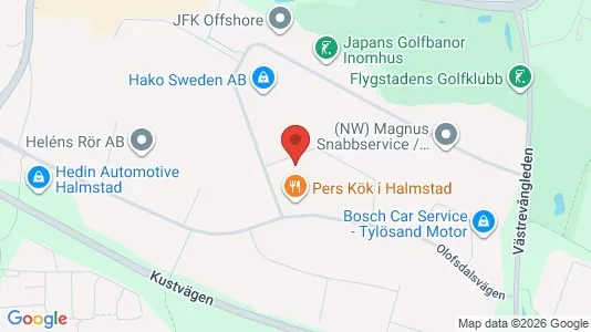 Lagerlokaler att hyra i Halmstad - kort over placeringen