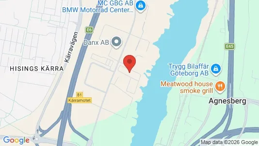 Lagerlokaler att hyra i Göteborg Centrum - kort over placeringen