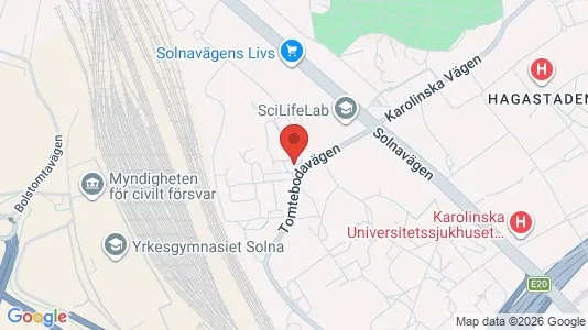 Lagerlokaler att hyra i Solna - kort over placeringen