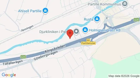 Lagerlokaler att hyra i Partille - kort over placeringen