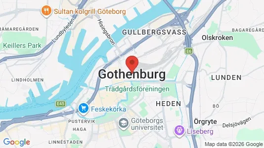 Industrilokaler att hyra i Göteborg Östra - kort over placeringen