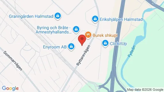 Lagerlokaler att hyra i Halmstad - kort over placeringen