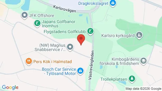 Lagerlokaler att hyra i Halmstad - kort over placeringen