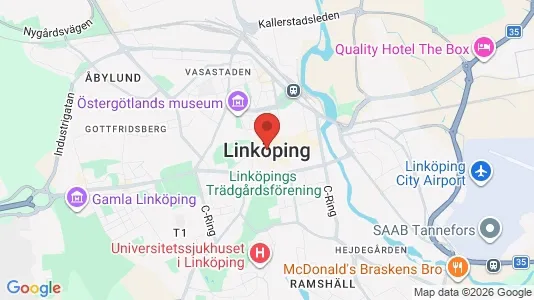 Lagerlokaler att hyra i Linköping - kort over placeringen