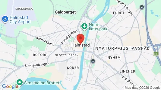Kontorslokaler att hyra i Halmstad - kort over placeringen