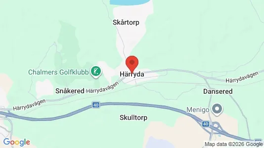 Lagerlokaler att hyra i Härryda - kort over placeringen