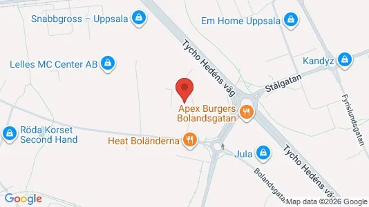 Kontorslokaler att hyra i Uppsala - kort over placeringen
