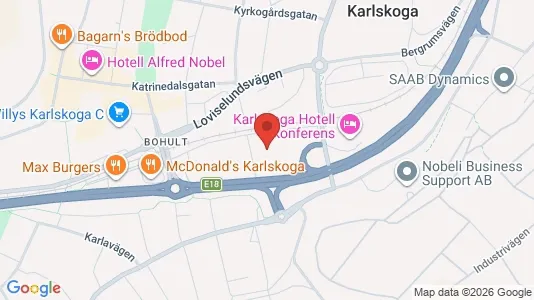 Lagerlokaler att hyra i Karlskoga - kort over placeringen