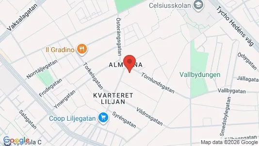 Kontorslokaler att hyra i Uppsala - kort over placeringen