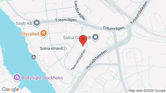 Kontorslokaler att hyra i Solna - kort over placeringen