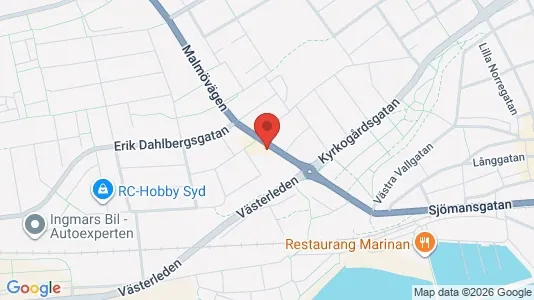 Kontorslokaler att hyra i Ystad - kort over placeringen