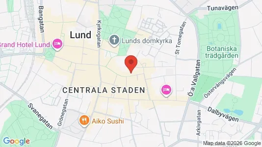 Kontorslokaler att hyra i Lund - kort over placeringen