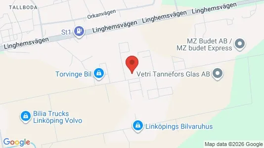 Kontorslokaler att hyra i Linköping - kort over placeringen