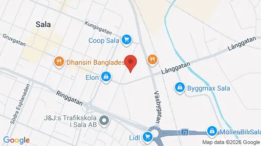 Kontorslokaler att hyra i Sala - kort over placeringen