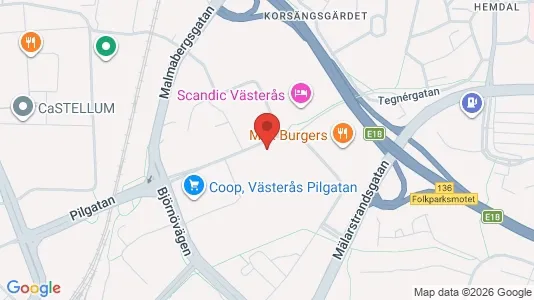 Kontorslokaler att hyra i Västerås - kort over placeringen