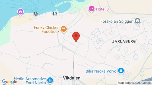Lagerlokaler att hyra i Nacka - kort over placeringen