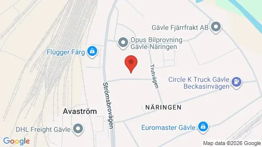 Lagerlokaler att hyra i Gävle - kort over placeringen