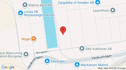 Lagerlokaler att hyra i Malmö Centrum - kort over placeringen
