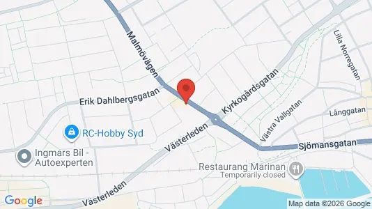Kontorslokaler att hyra i Ystad - kort over placeringen