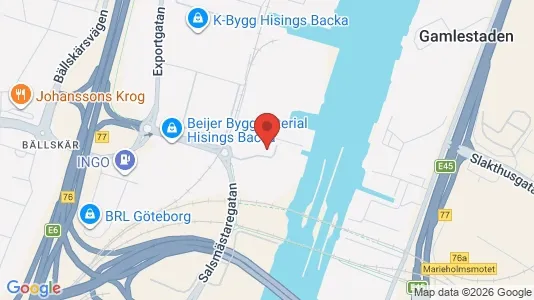 Lagerlokaler att hyra i Göteborg Östra - kort over placeringen
