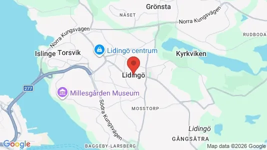Kontorslokaler att hyra i Lidingö - kort over placeringen