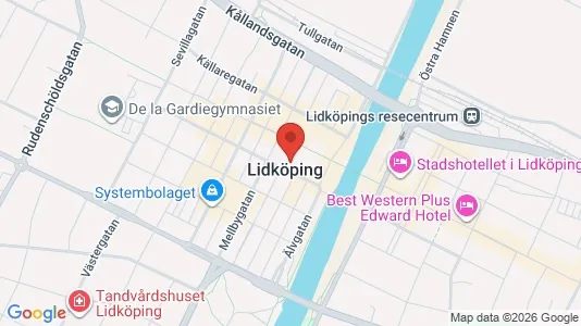 Lagerlokaler att hyra i Lidköping - kort over placeringen