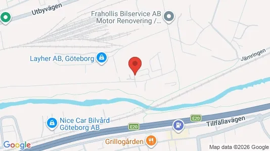 Lagerlokaler att hyra i Göteborg Östra - kort over placeringen