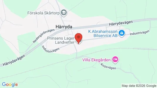Lagerlokaler att hyra i Härryda - kort over placeringen