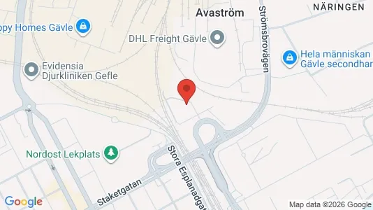 Industrilokaler att hyra i Gävle - kort over placeringen